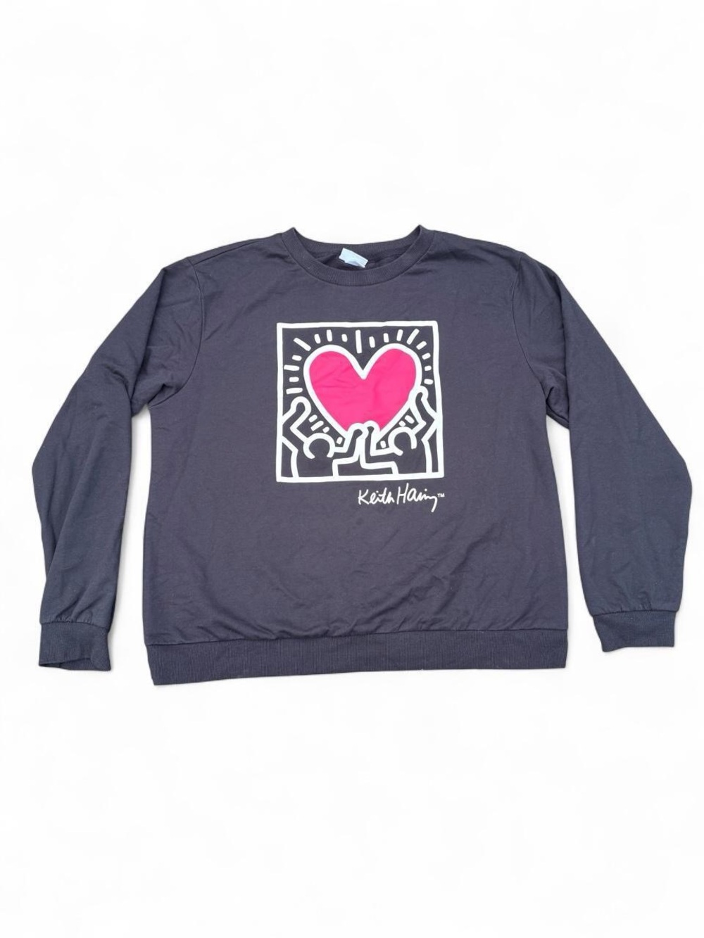 Keith Haring Graphic Crewneck Sweatshirt Black – Size Large